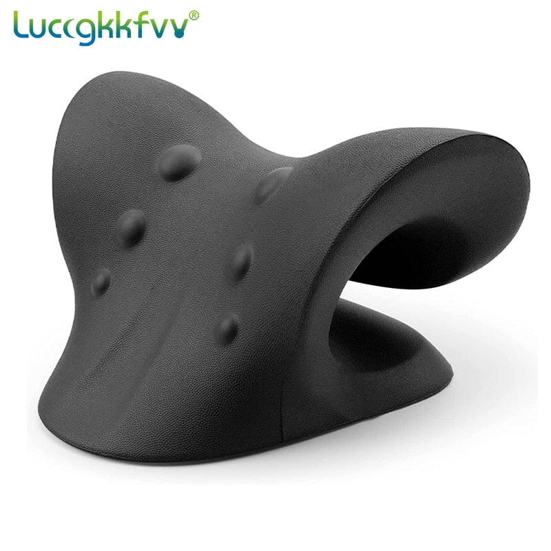 Neck Stretcher Massage Relaxer Cervical Chiropractic Traction Pillow Massager Pain Relief Neck Support Traction Corrector Device